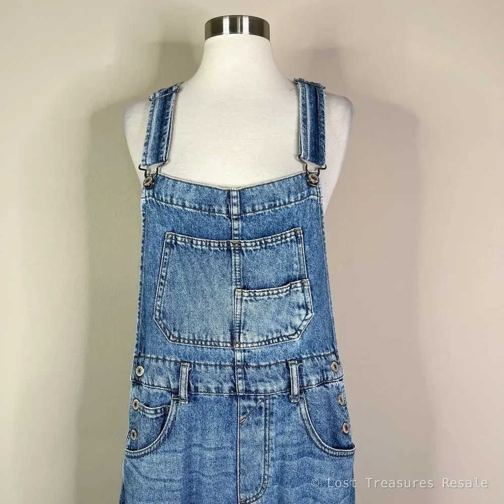 Free People | We The Free Distressed Baggy Denim Light Wash Blue Jean Overalls